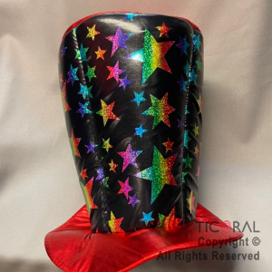 SOMBRERO GALERON METAL ESTRELLAS NEGRO MULTICOLOR x 1